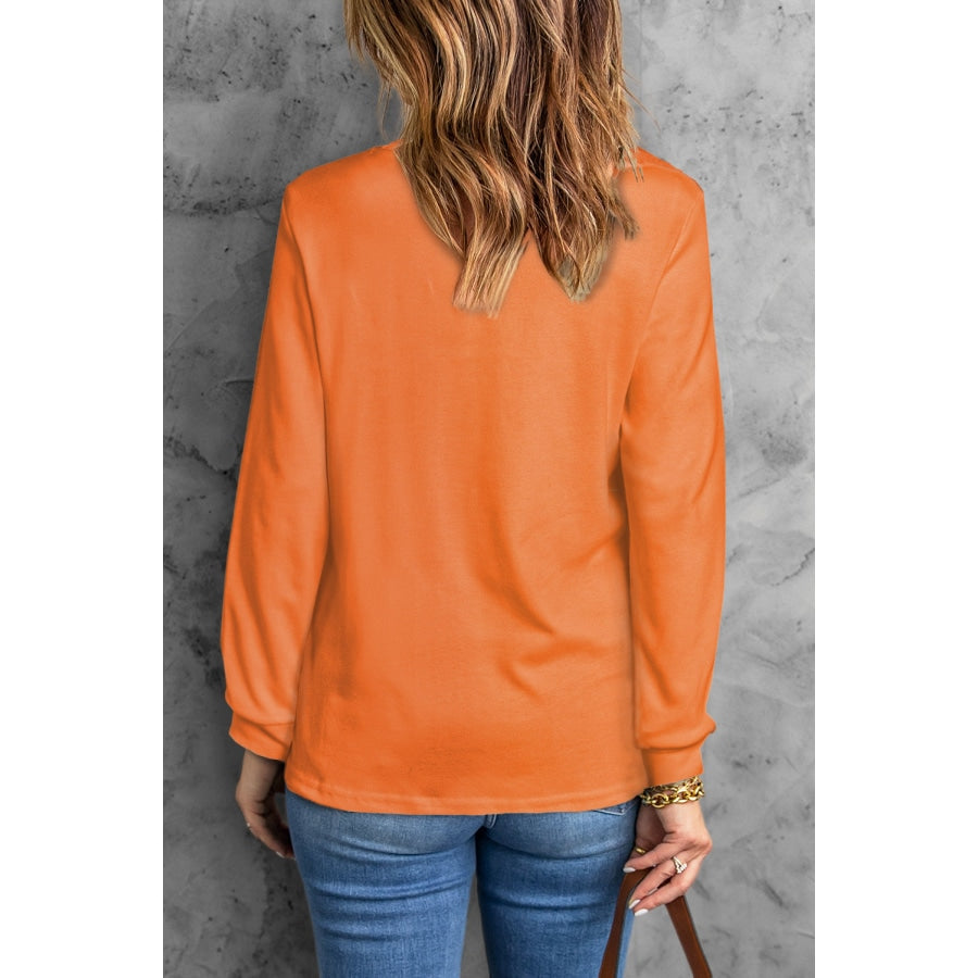 Round Neck Long Sleeve Top