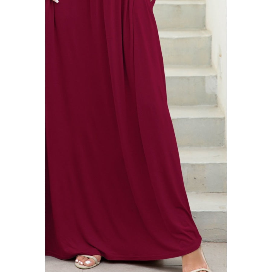 Round Neck Maxi Tee Dress with Pockets