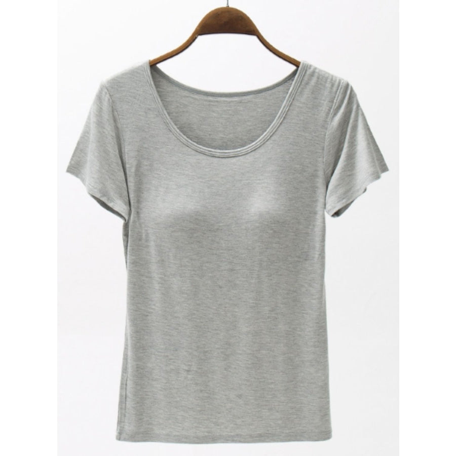 Round Neck Modal T - Shirt with Bra Apparel and Accessories