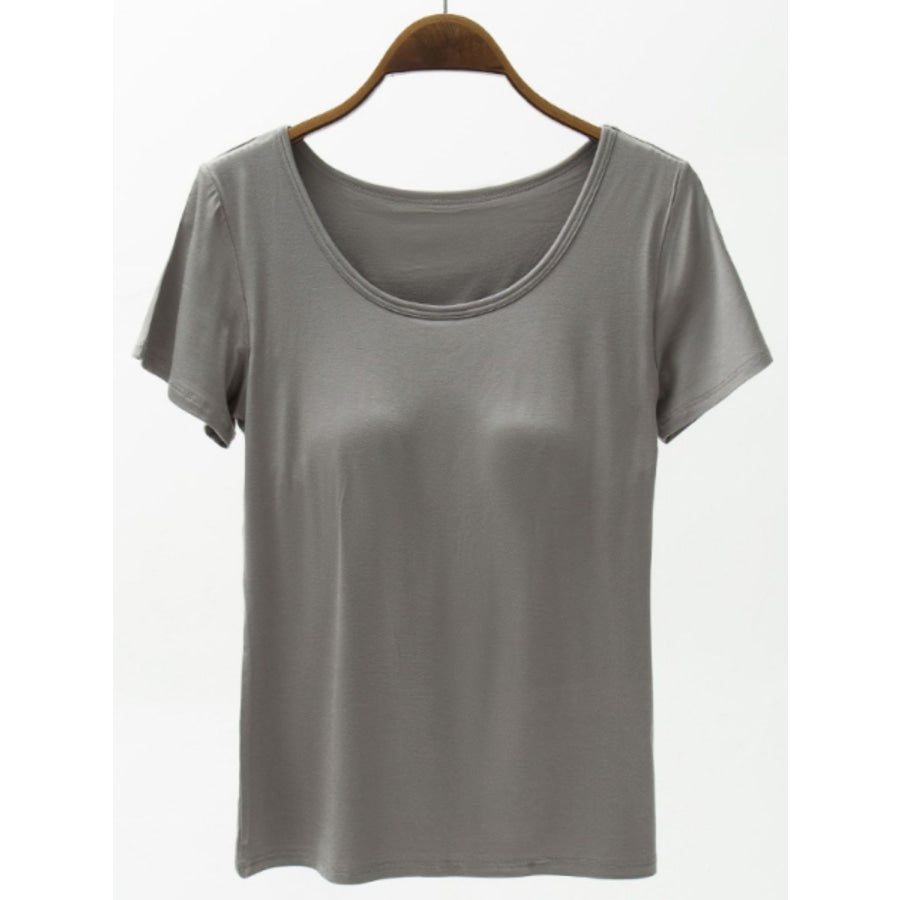 Round Neck Modal T - Shirt with Bra Apparel and Accessories