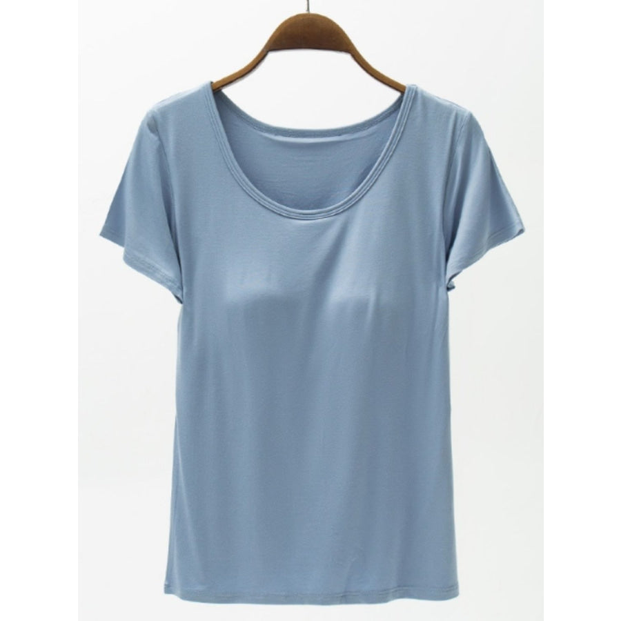 Round Neck Modal T - Shirt with Bra Apparel and Accessories