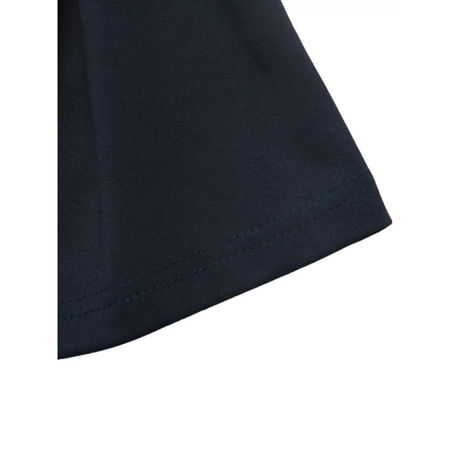Round Neck Peplum Top with Striped Cuffs Apparel and Accessories