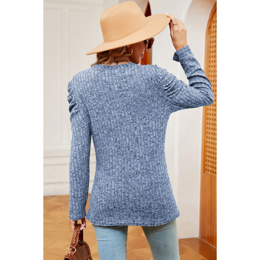 Round Neck Puff Sleeve T - Shirt Apparel and Accessories