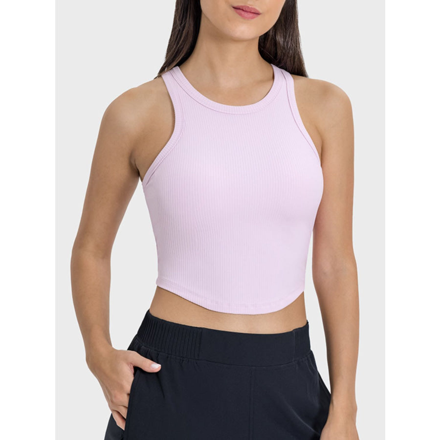 Round Neck Racerback Active Tank Blush Pink / 4 Apparel and Accessories