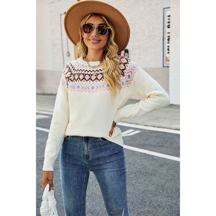 Round Neck Raglan Sleeve Sweater