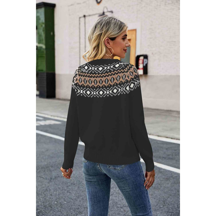 Round Neck Raglan Sleeve Sweater