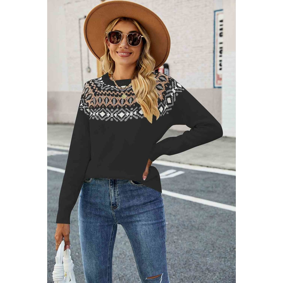 Round Neck Raglan Sleeve Sweater