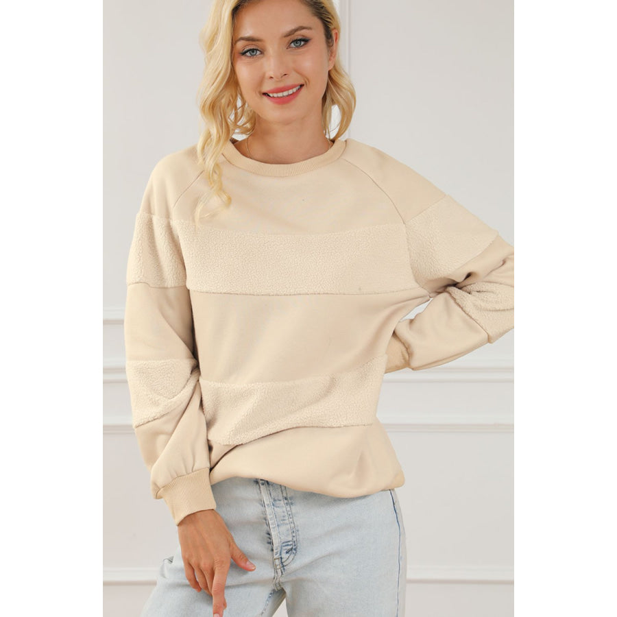 Round Neck Raglan Sleeve Sweatshirt Apparel and Accessories