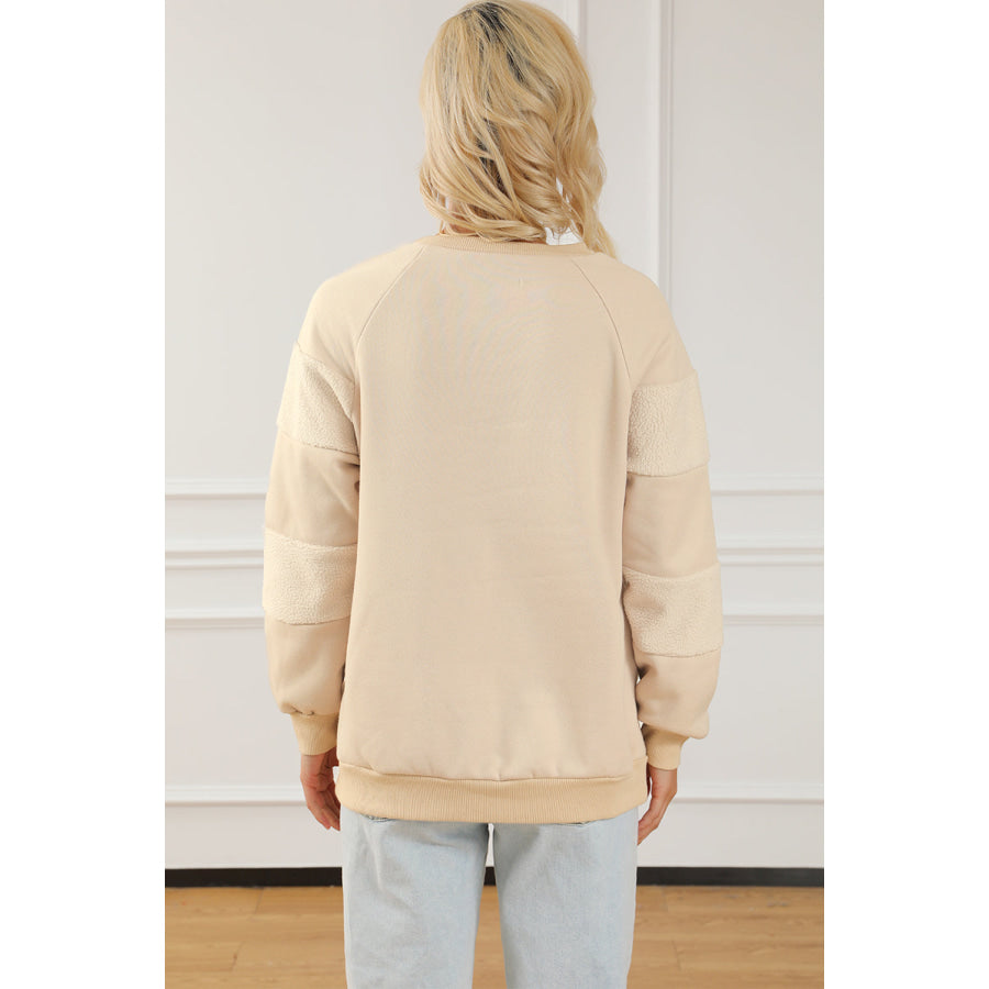 Round Neck Raglan Sleeve Sweatshirt Apparel and Accessories