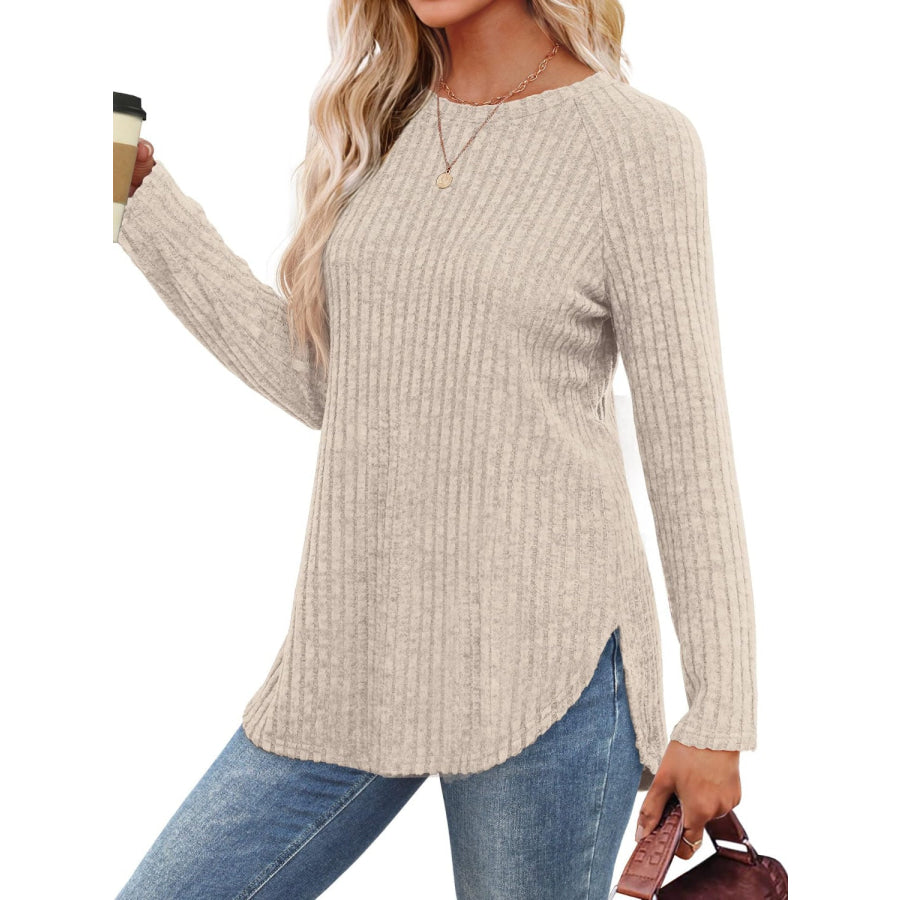 Round Neck Raglan Sleeve T-Shirt Apparel and Accessories