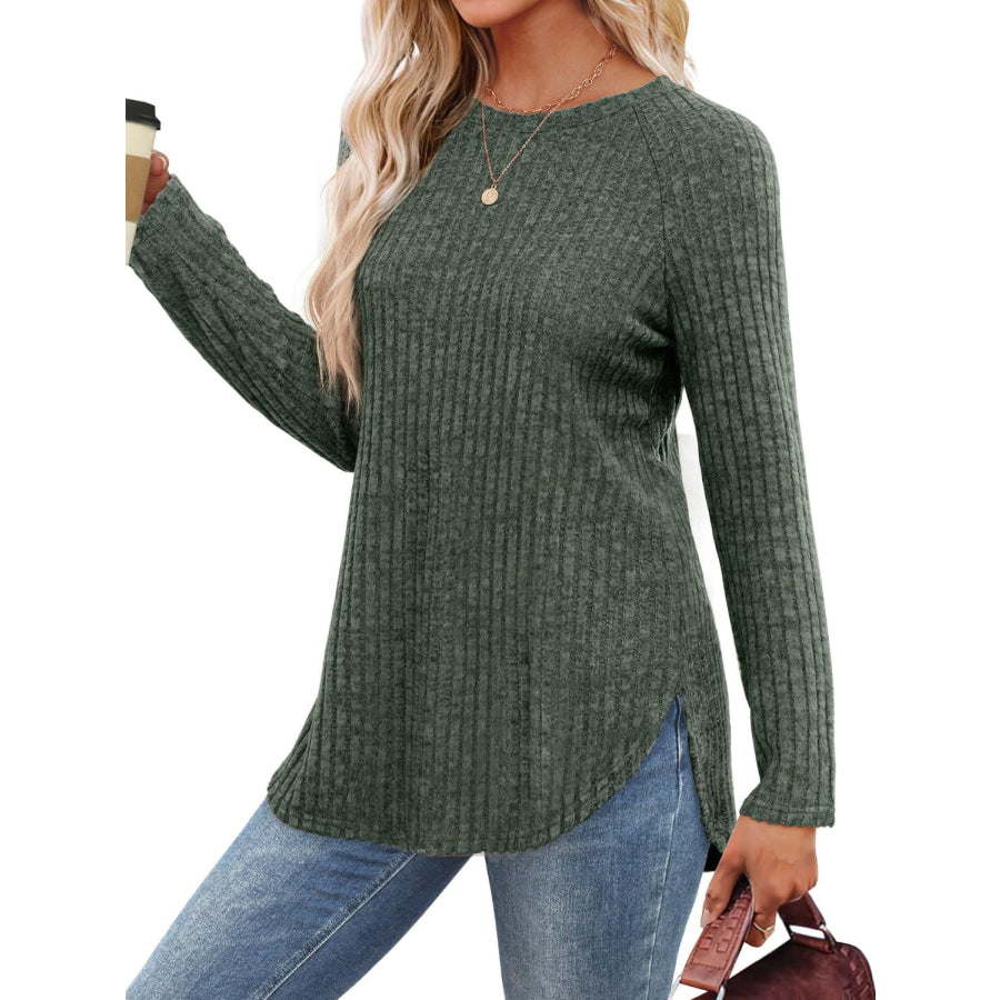 Round Neck Raglan Sleeve T-Shirt Apparel and Accessories