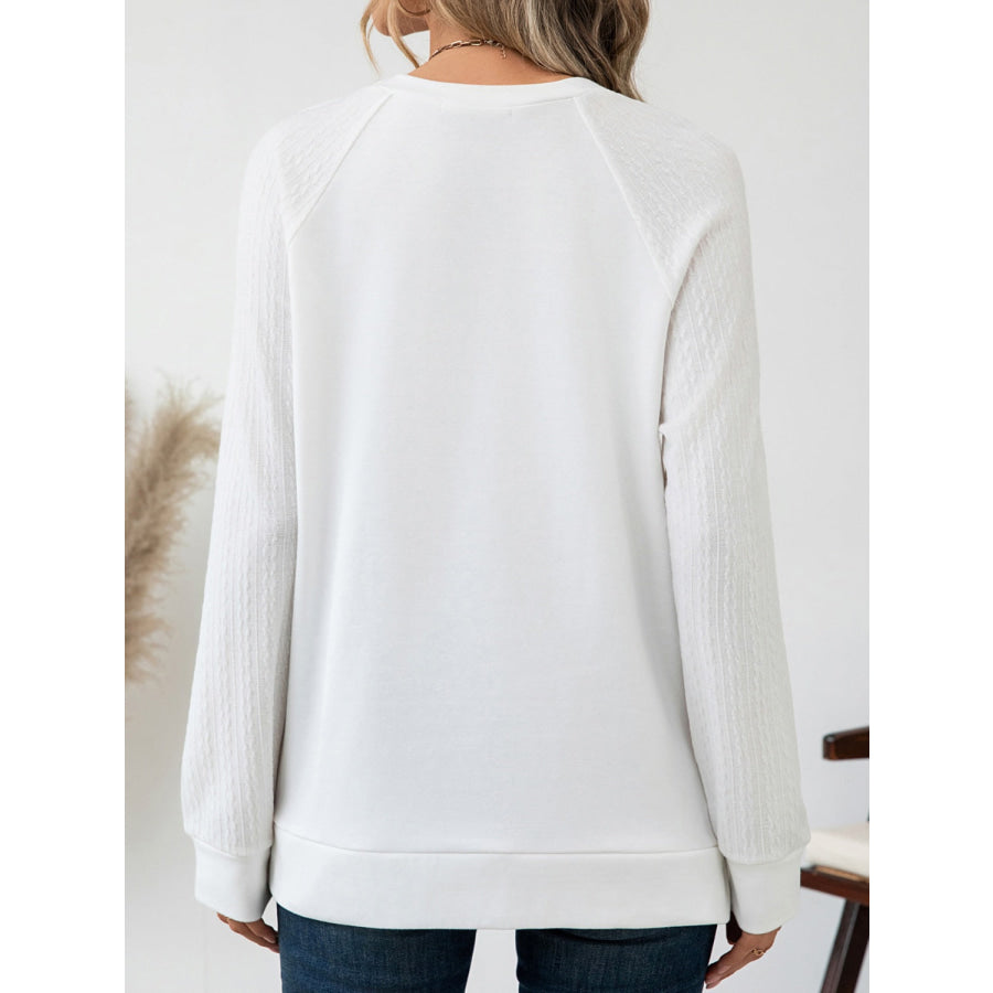 Round Neck Raglan Sleeve Top Apparel and Accessories