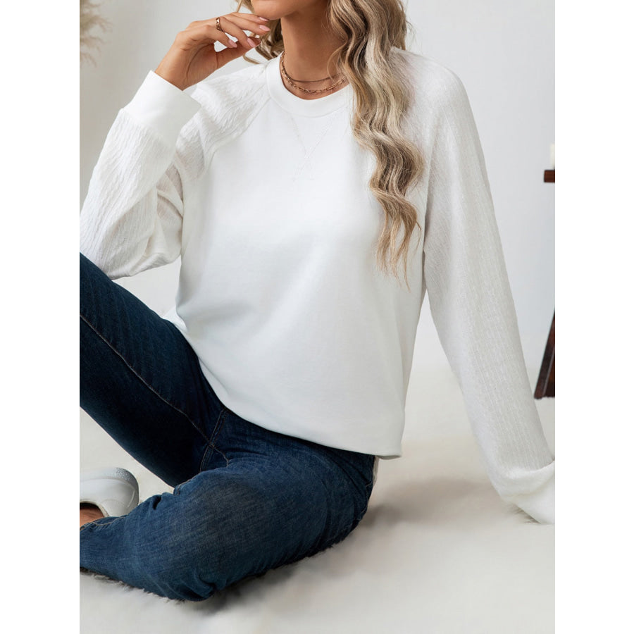 Round Neck Raglan Sleeve Top Apparel and Accessories