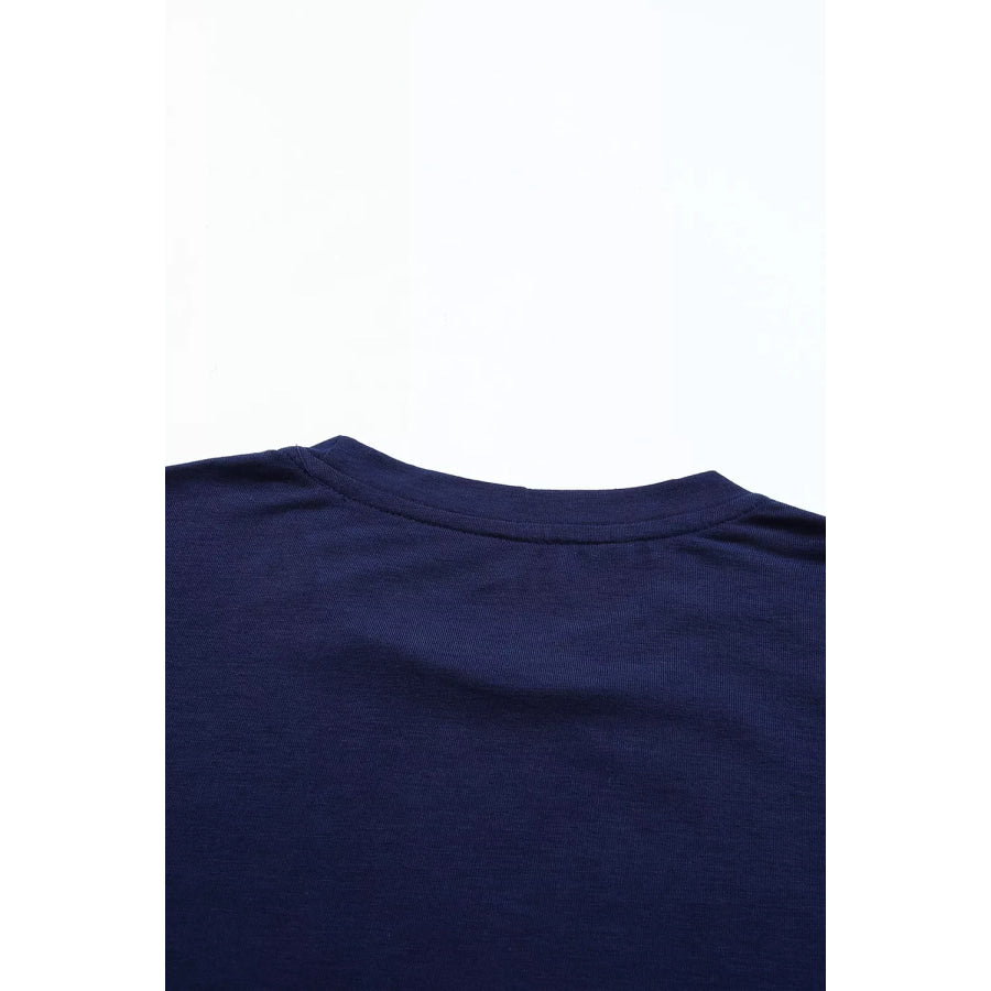 Round Neck Rolled Sleeve T-Shirt Apparel and Accessories