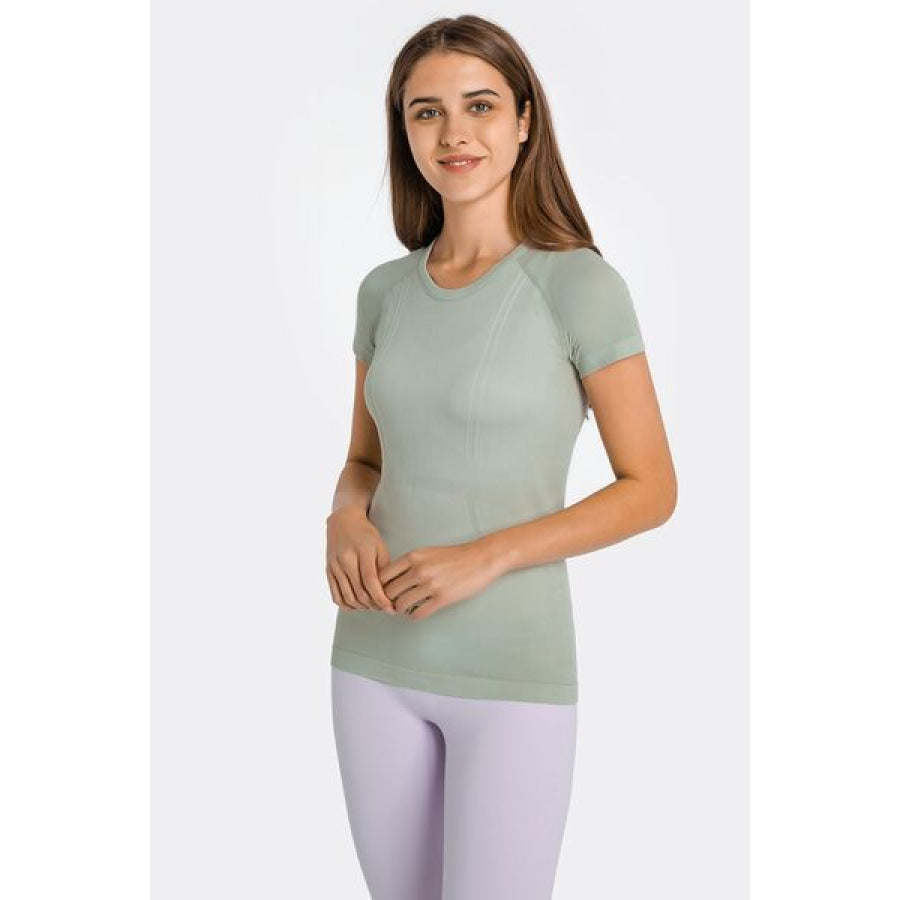 Round Neck Short Sleeve Active T - Shirt Apparel and Accessories