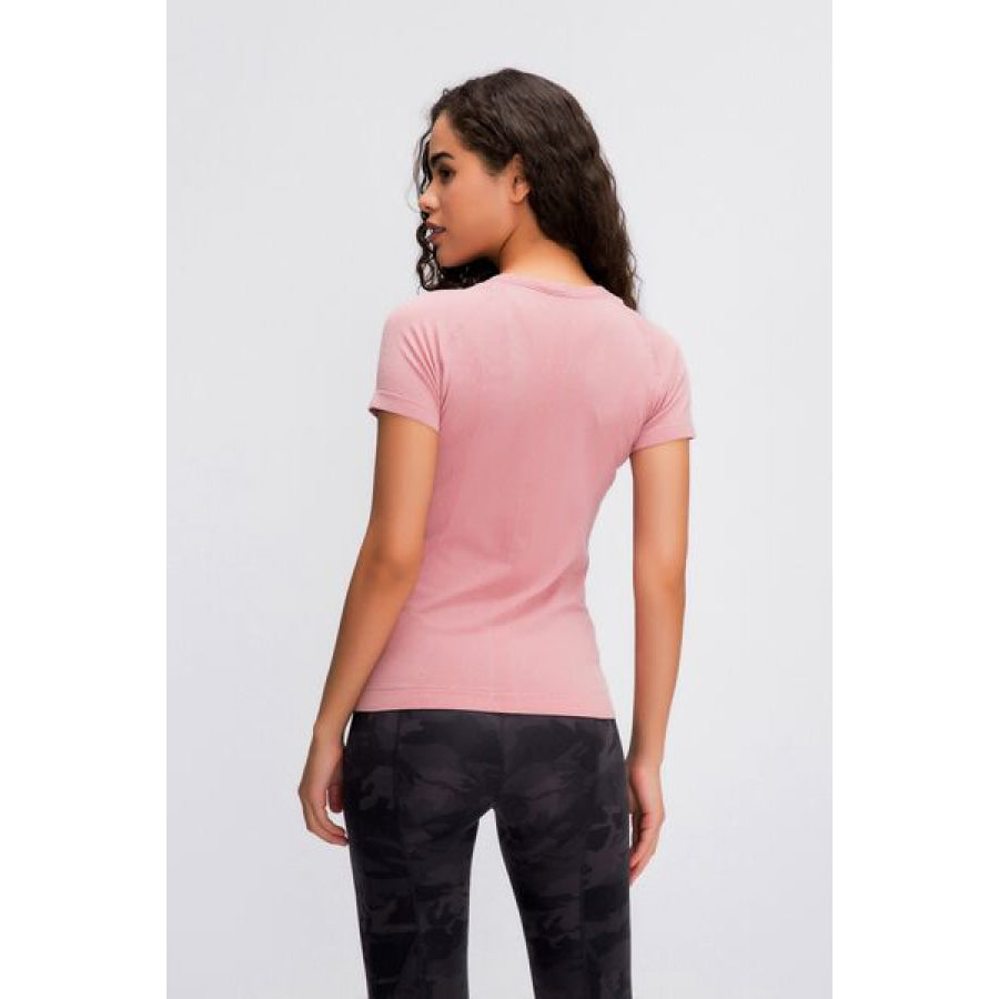 Round Neck Short Sleeve Active T - Shirt Apparel and Accessories