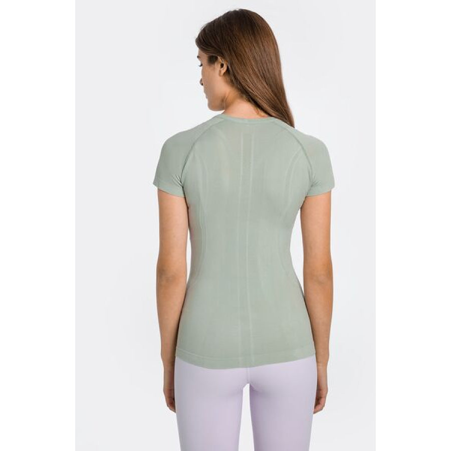 Round Neck Short Sleeve Active T - Shirt Apparel and Accessories