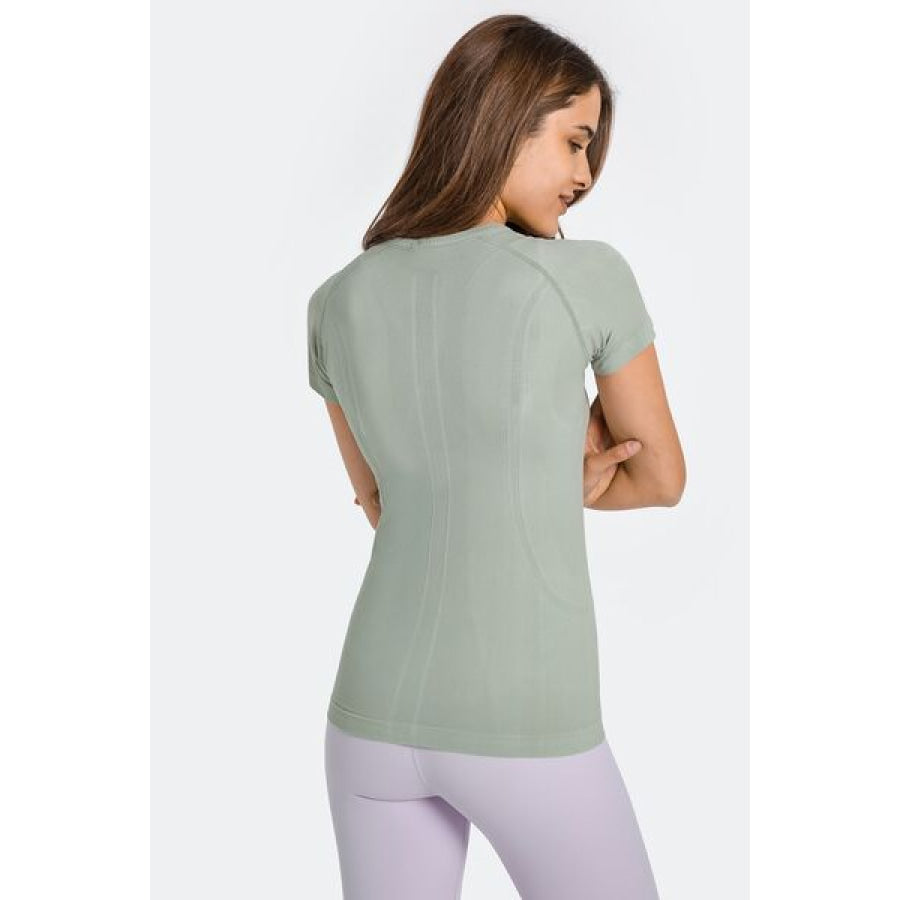 Round Neck Short Sleeve Active T - Shirt Apparel and Accessories