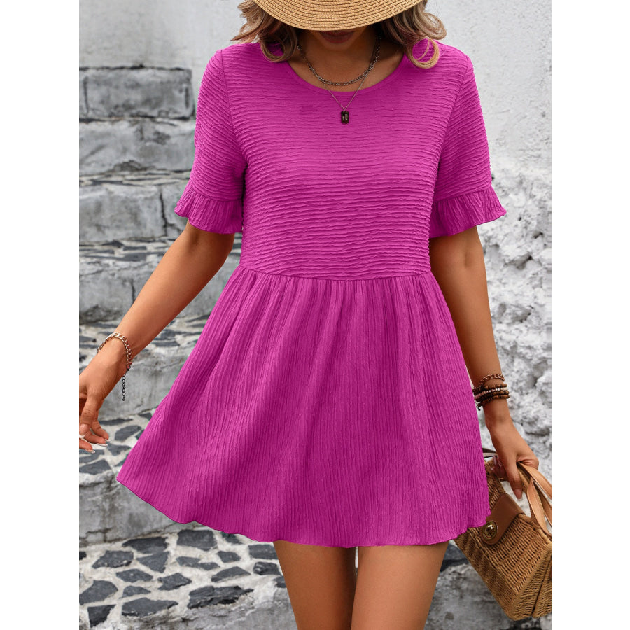 Round Neck Short Sleeve Blouse Apparel and Accessories