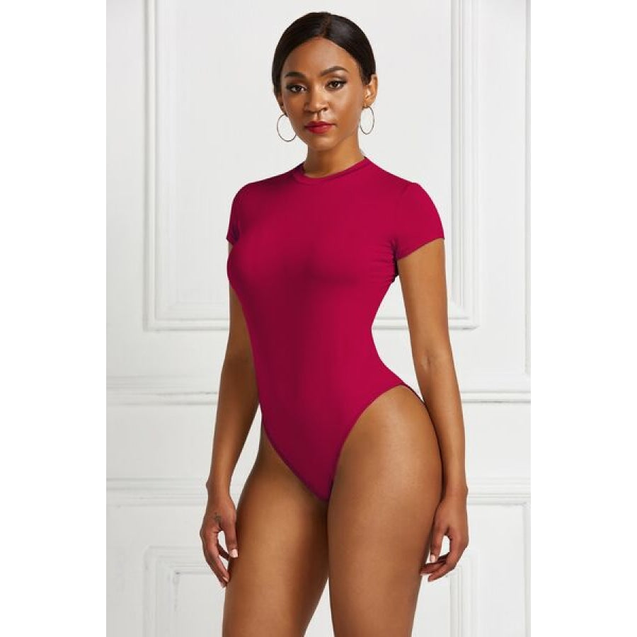 Round Neck Short Sleeve Bodysuit Clothing