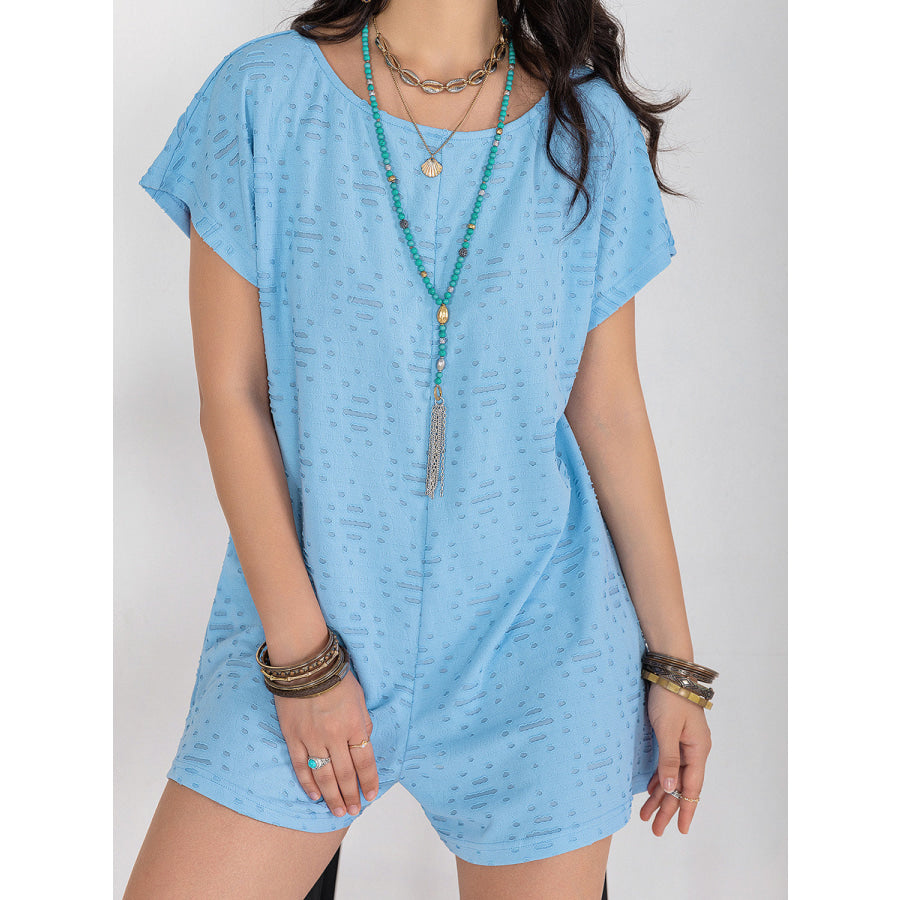 Round Neck Short Sleeve Romper Apparel and Accessories
