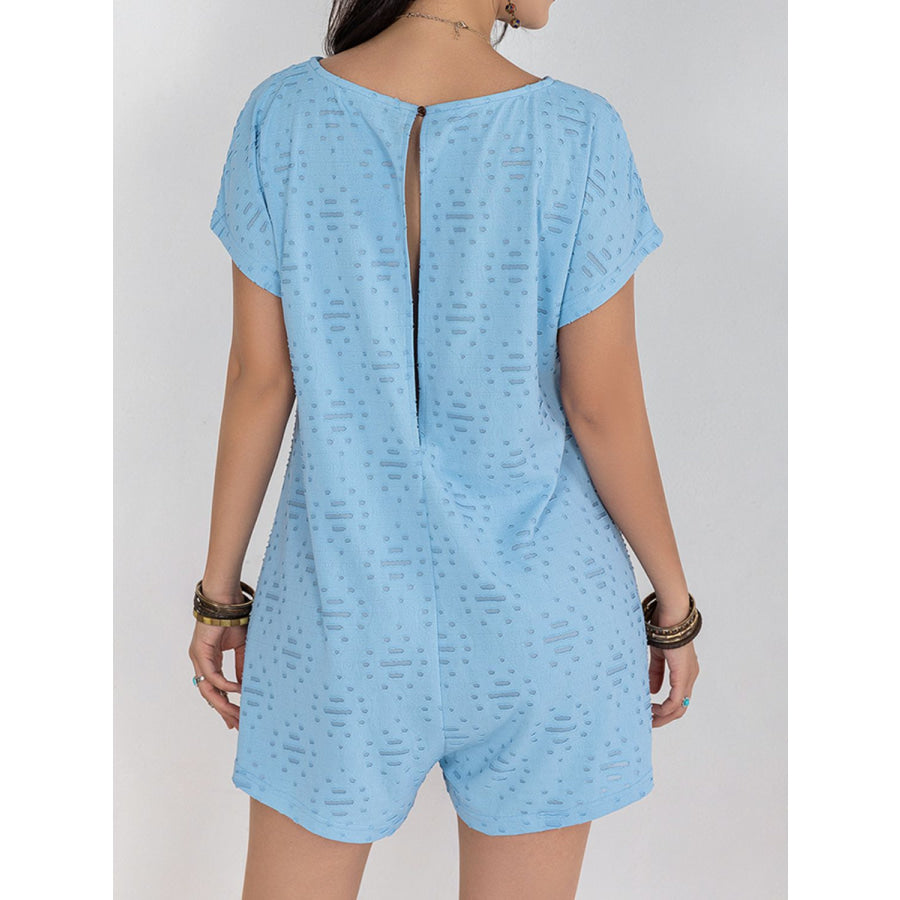 Round Neck Short Sleeve Romper Apparel and Accessories
