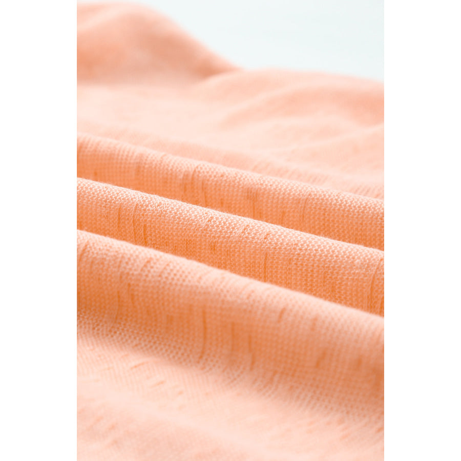 Round Neck Short Sleeve Sheer Cover-Up Apparel and Accessories