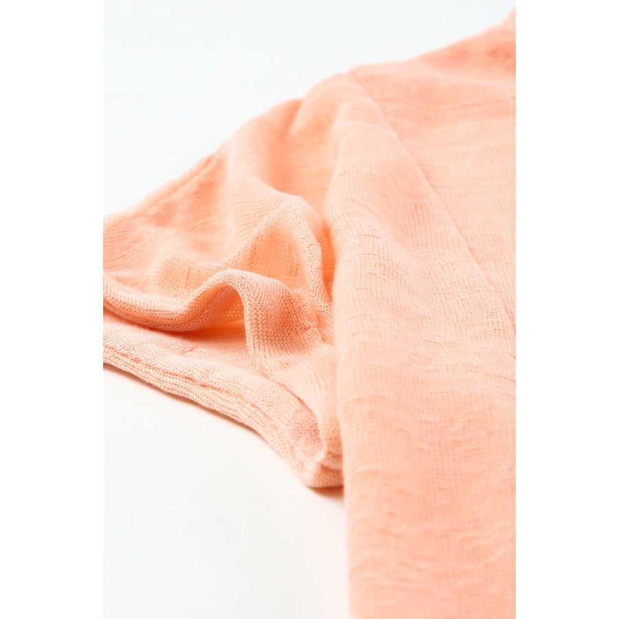 Round Neck Short Sleeve Sheer Cover-Up Apparel and Accessories