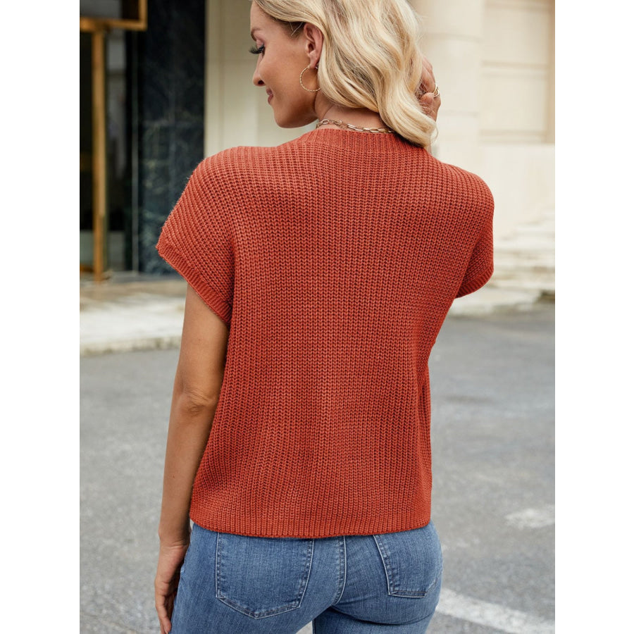 Round Neck Short Sleeve Sweater Apparel and Accessories