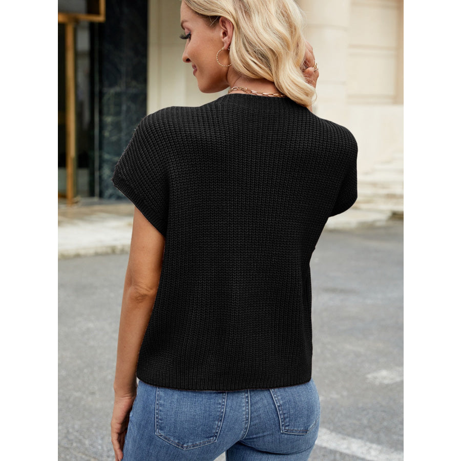 Round Neck Short Sleeve Sweater Apparel and Accessories