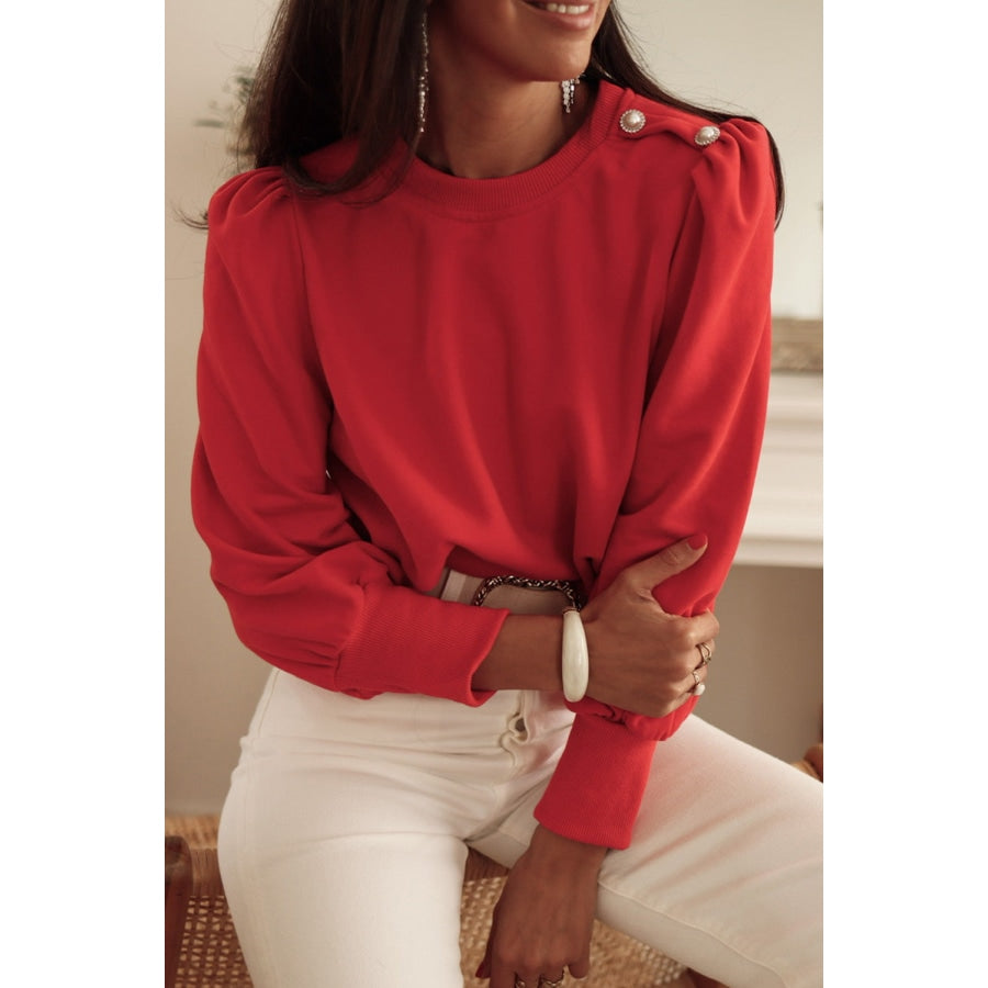 Round Neck Short Sleeve Sweatshirt