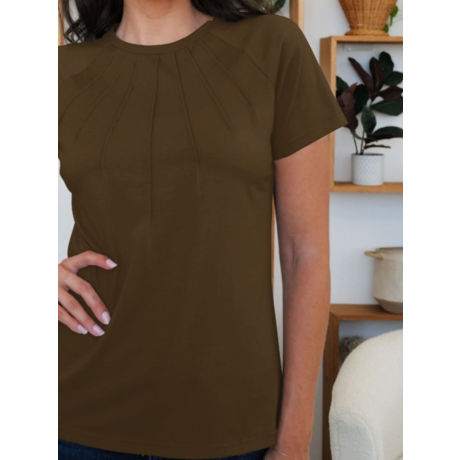 Round Neck Short Sleeve T-Shirt Apparel and Accessories