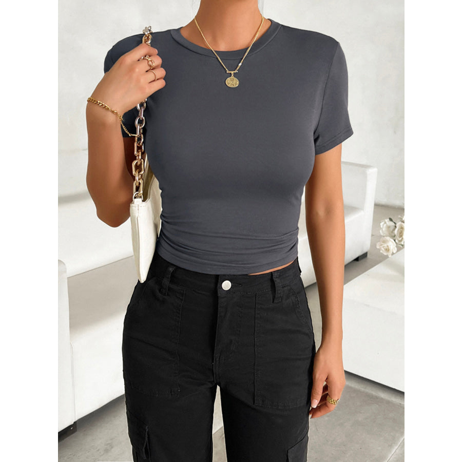 Round Neck Short Sleeve T-Shirt Apparel and Accessories