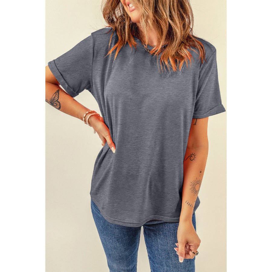 Round Neck Short Sleeve T - Shirt Apparel and Accessories