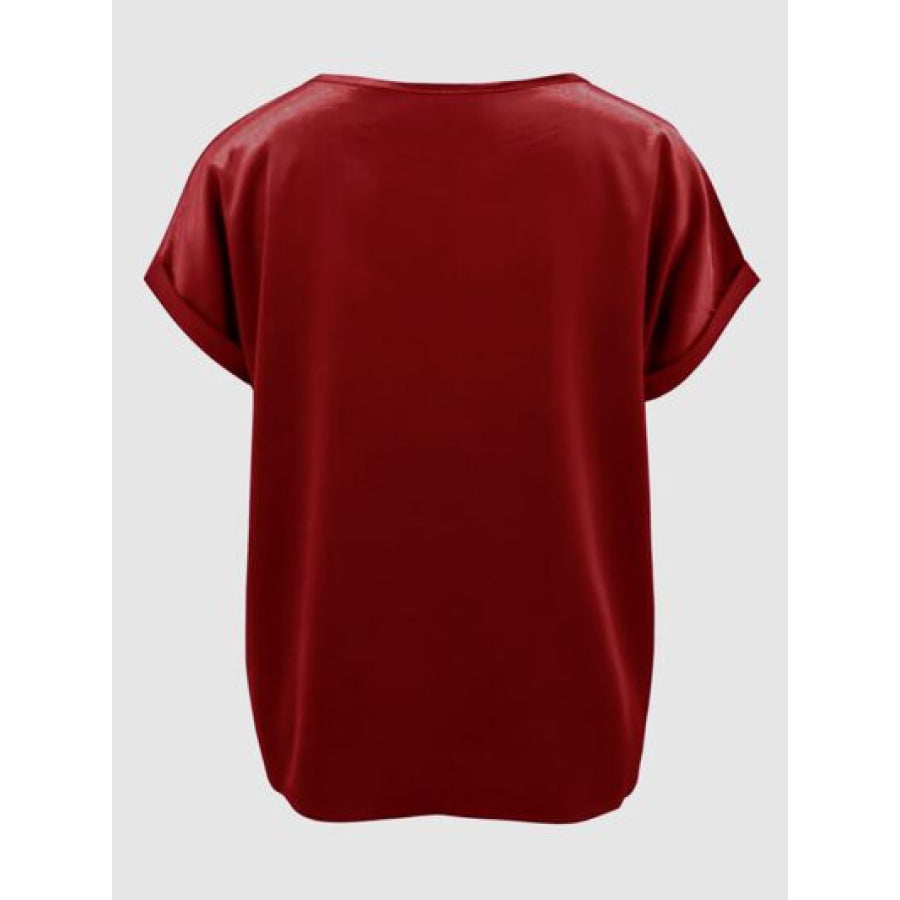 Round Neck Short Sleeve T - Shirt Apparel and Accessories