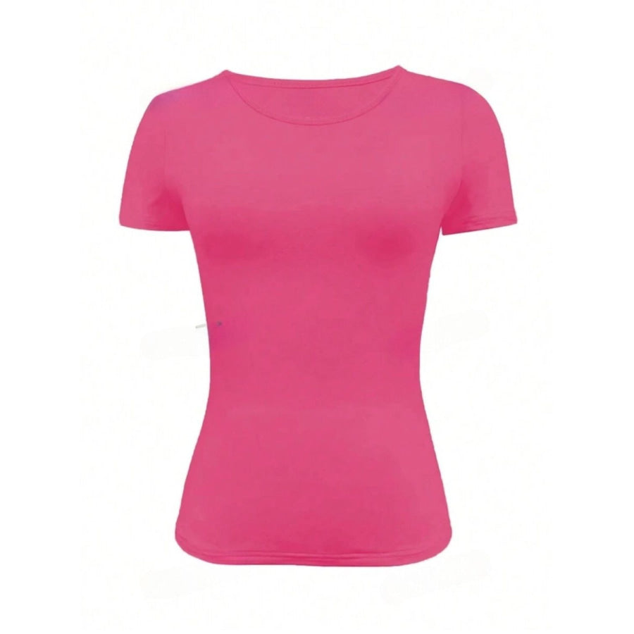 Round Neck Short Sleeve T-Shirt Apparel and Accessories