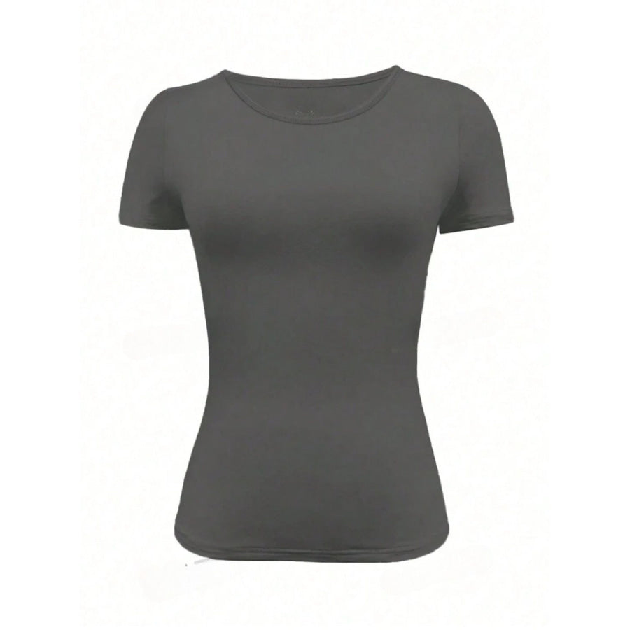 Round Neck Short Sleeve T-Shirt Apparel and Accessories