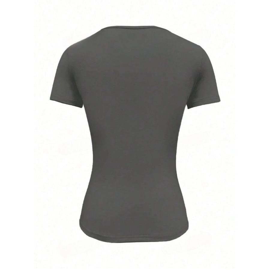 Round Neck Short Sleeve T-Shirt Apparel and Accessories