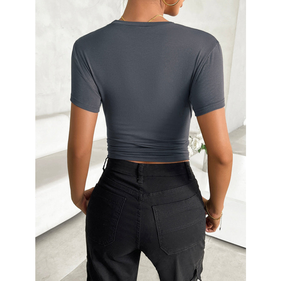 Round Neck Short Sleeve T-Shirt Apparel and Accessories