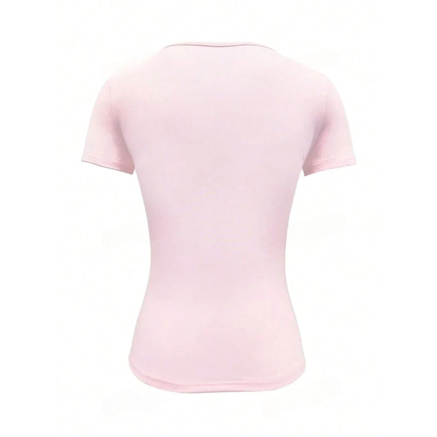 Round Neck Short Sleeve T-Shirt Apparel and Accessories