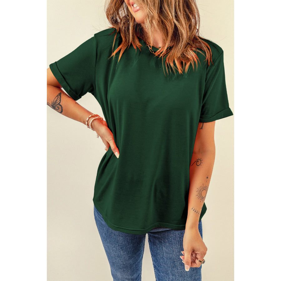 Round Neck Short Sleeve T - Shirt Apparel and Accessories