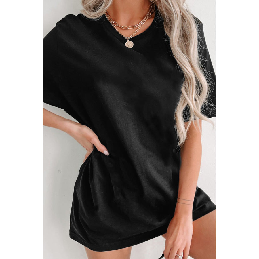 Round Neck Short Sleeve T-Shirt Apparel and Accessories