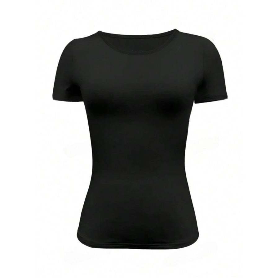 Round Neck Short Sleeve T-Shirt Apparel and Accessories