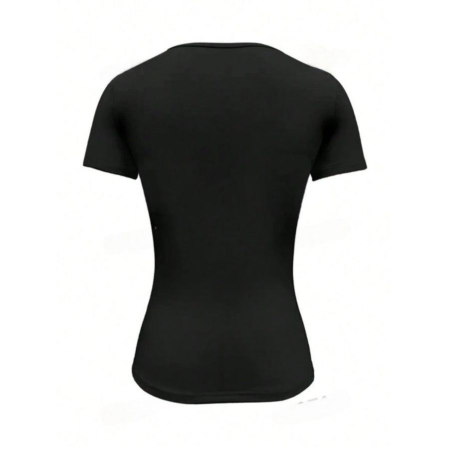 Round Neck Short Sleeve T-Shirt Apparel and Accessories