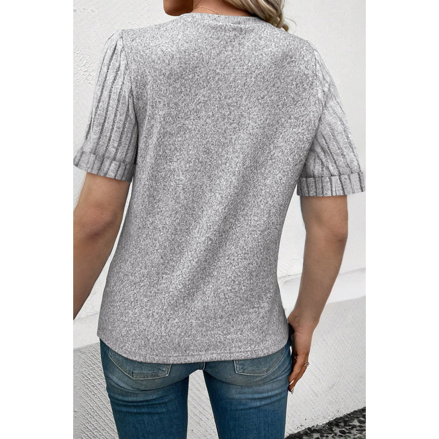 Round Neck Short Sleeve T-Shirt Apparel and Accessories