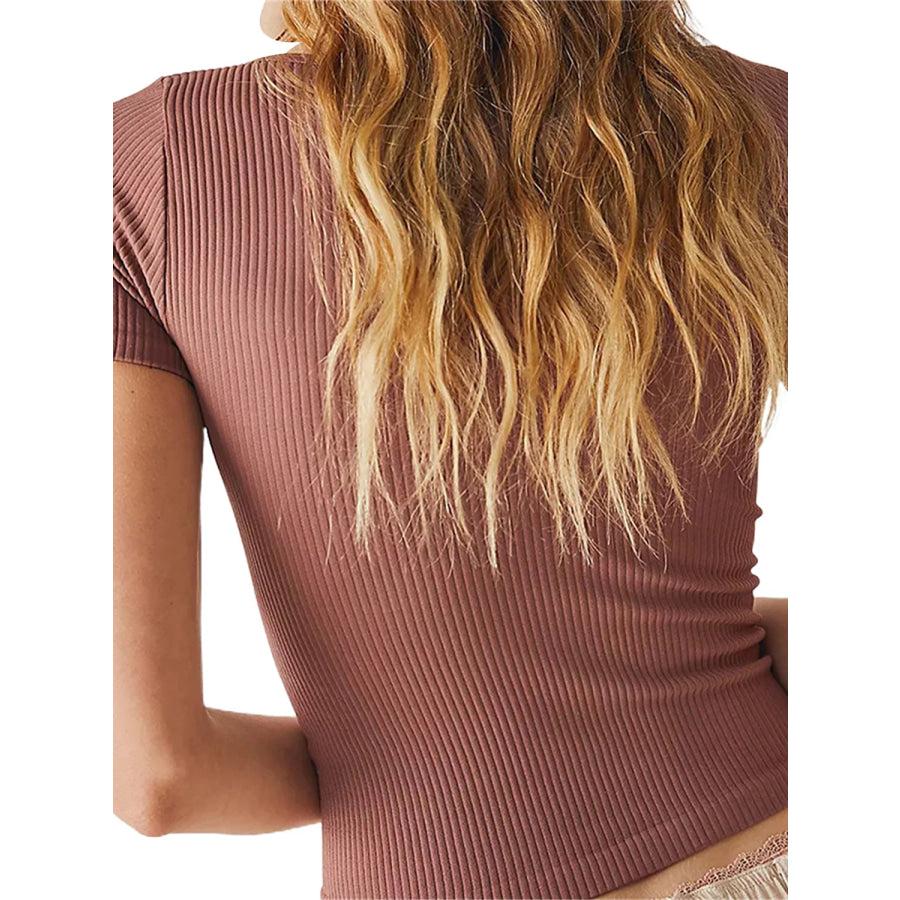 Round Neck Short Sleeve T - Shirt Apparel and Accessories