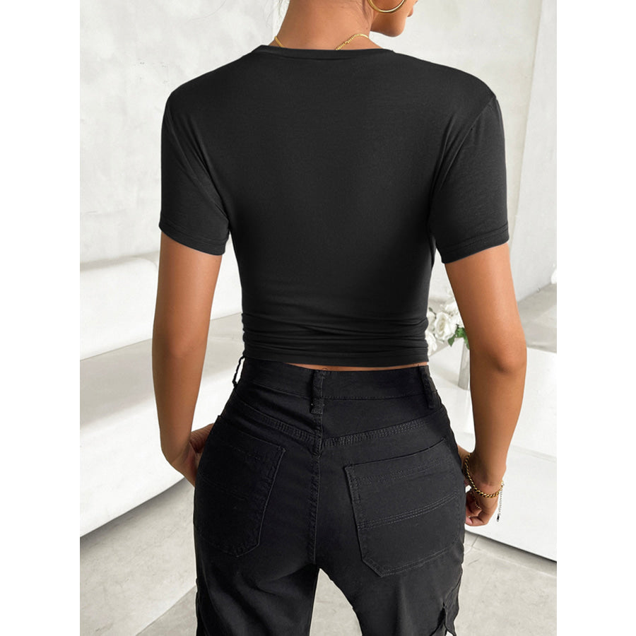 Round Neck Short Sleeve T-Shirt Apparel and Accessories