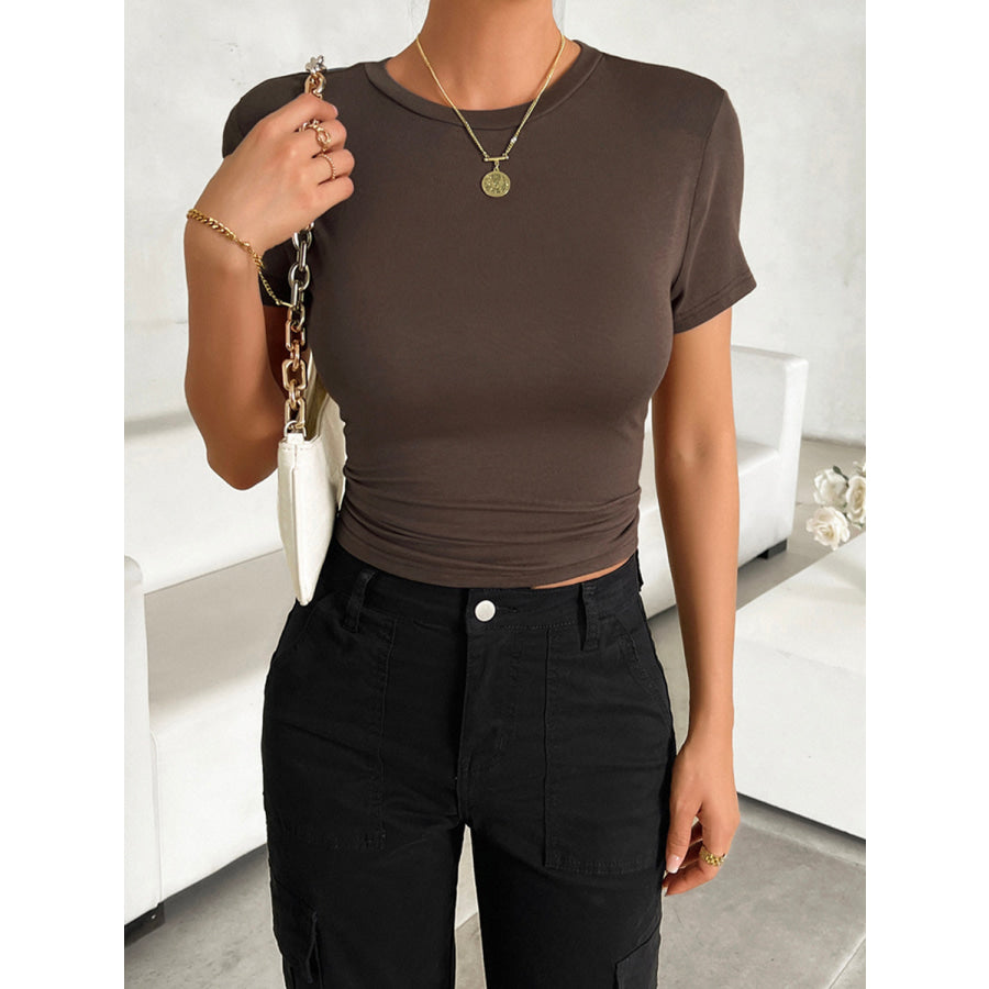 Round Neck Short Sleeve T-Shirt Apparel and Accessories