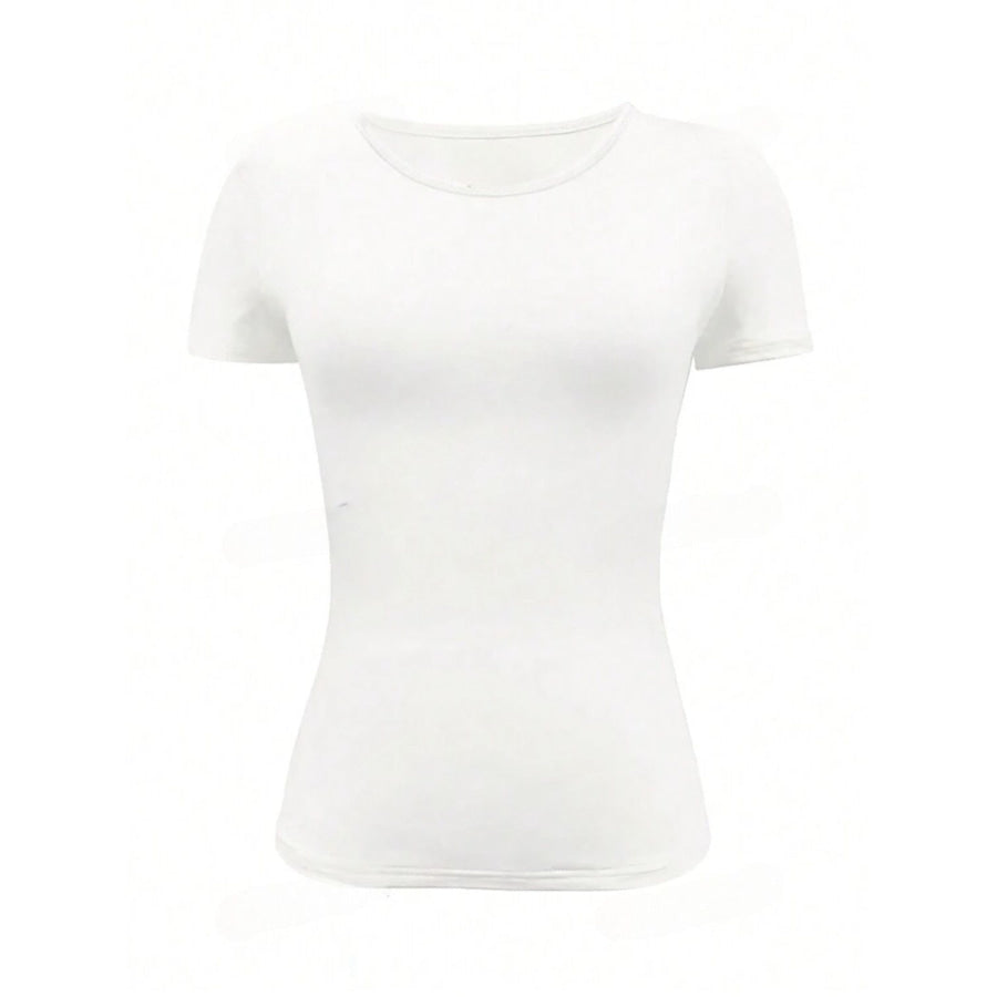 Round Neck Short Sleeve T-Shirt Apparel and Accessories