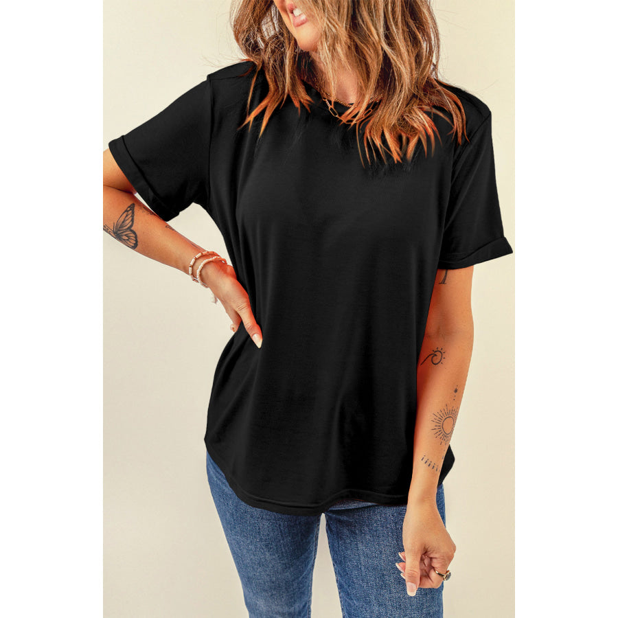 Round Neck Short Sleeve T - Shirt Apparel and Accessories